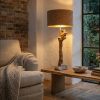 lampe en bois flotté avec abat jour différent (Copie)
