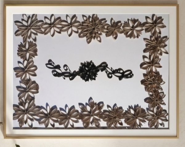 tableau en matériaux recyclés "en cours de création"