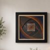art filaire sur tableau bois recyclé avec cadre et verre de protection