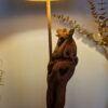 lampe en bois flotté avec abat jour recyclé (vendu sans ampoule)