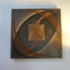 art filaire sur tableau bois recyclé avec cadre et verre de protection